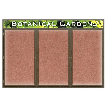 United Visual Products Open Faced Traditional Rounded Corkboard UV642ARC-BRONZE-MEDGRY